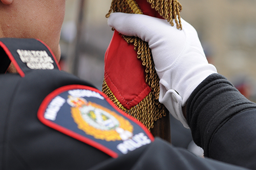 Close up of a member of the HRPS Honour Guard