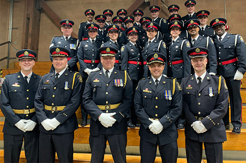New HRPS graduates at their graduation ceremony at the Ontario Police College in November 2019