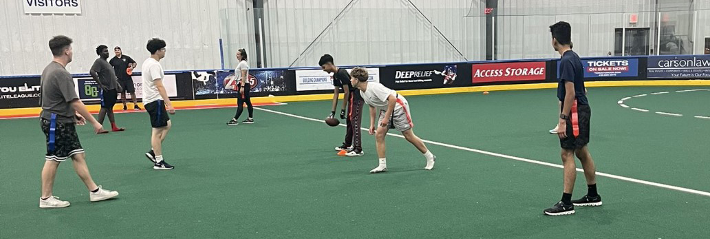 HRPS officers and youths playing flag football