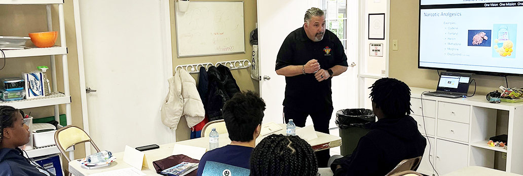 Youths learning about driving safety