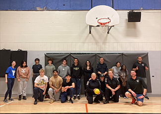 Youth participated in a volleyball game against HRPS officers