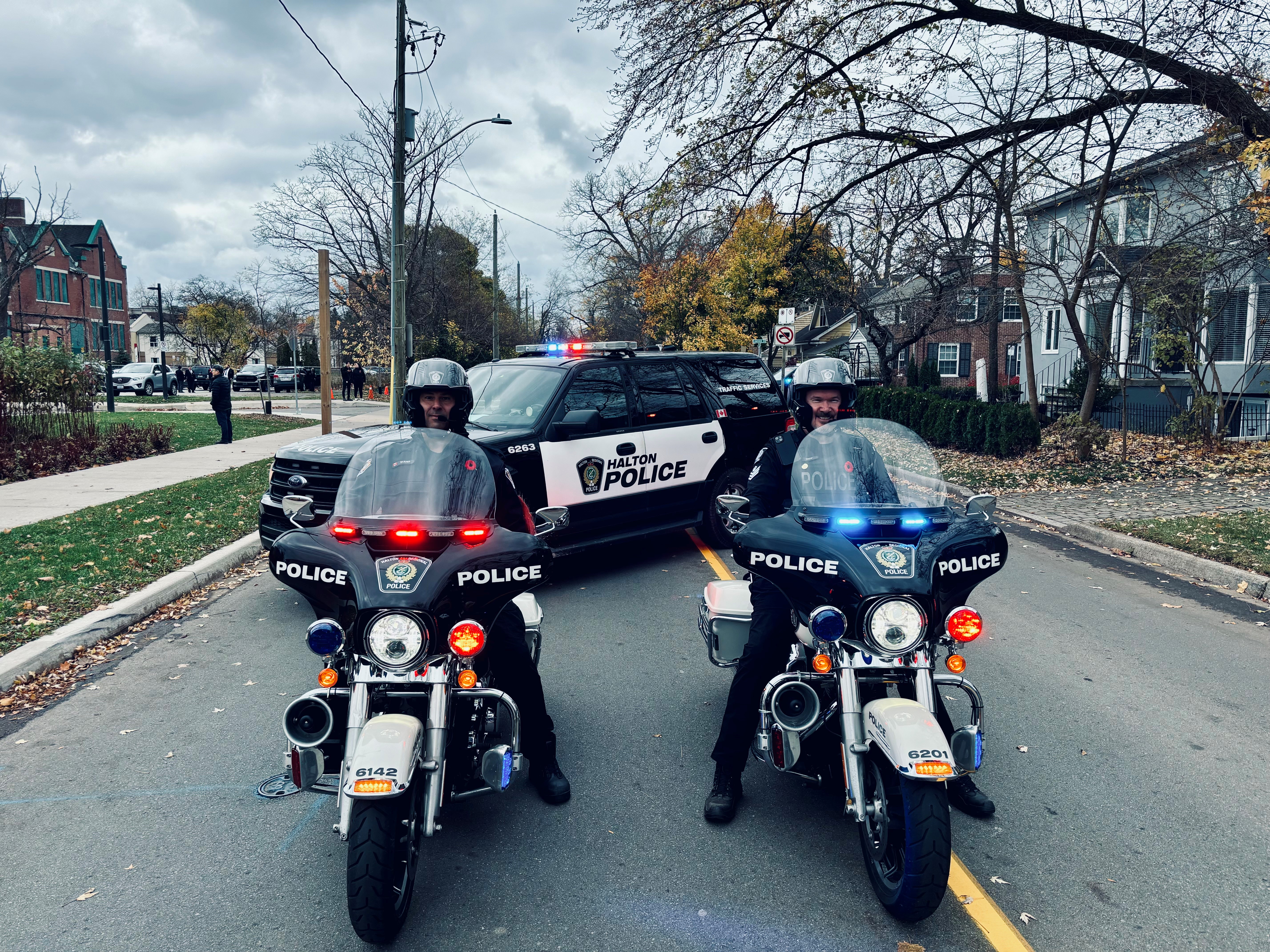 Officers on motorcycles at an Oakville parade