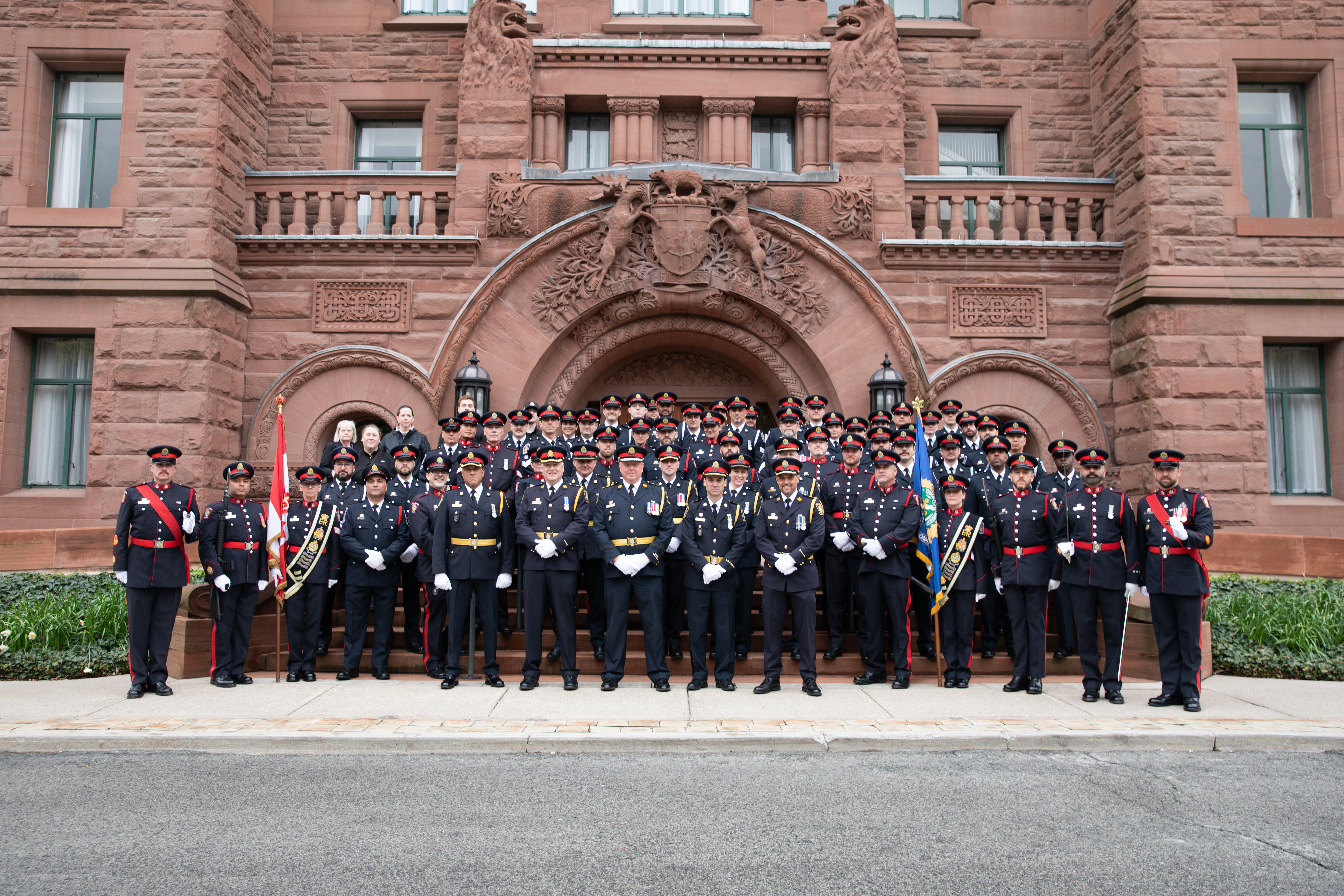 Group photo of HRPS officers at the Ontario Police Memorial