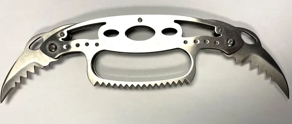Prohibited Brass Knuckles with Knives