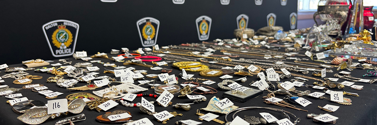 Recovered property on a table