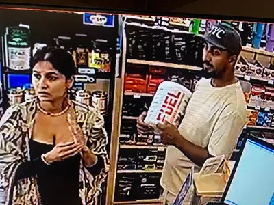 Photo of male and female suspects