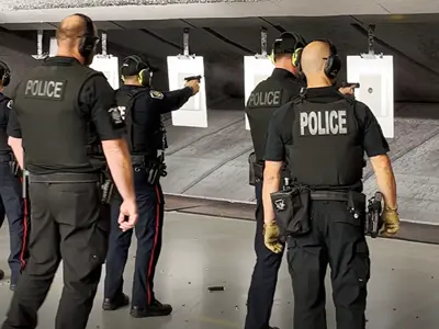 Officers on the firing range