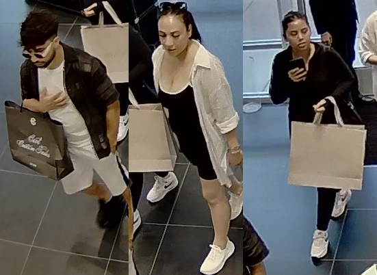 Photo of two female suspects and one male suspect